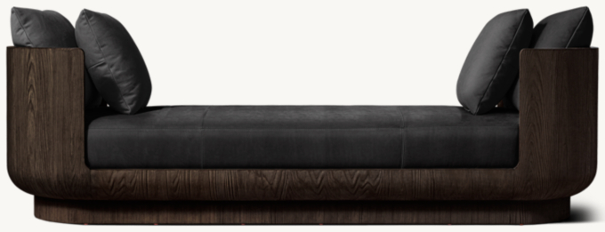 Ciro Leather Double-Arm Daybed