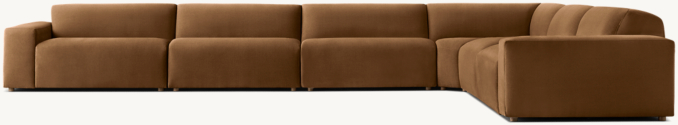 Front view of Durham Slim-Arm Modular Right-Arm L-Sectional 