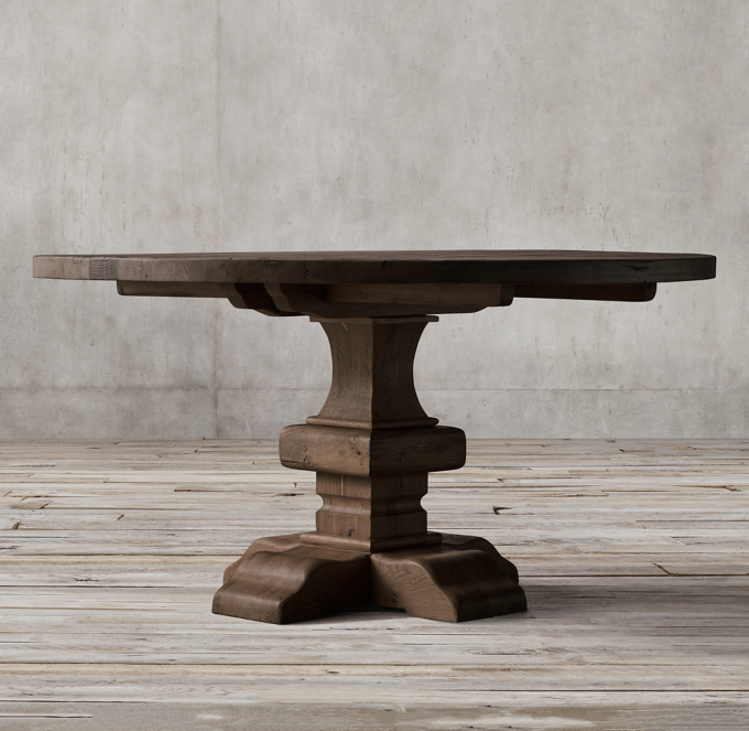 Reclaimed Russian Oak Baluster Round Dining Table