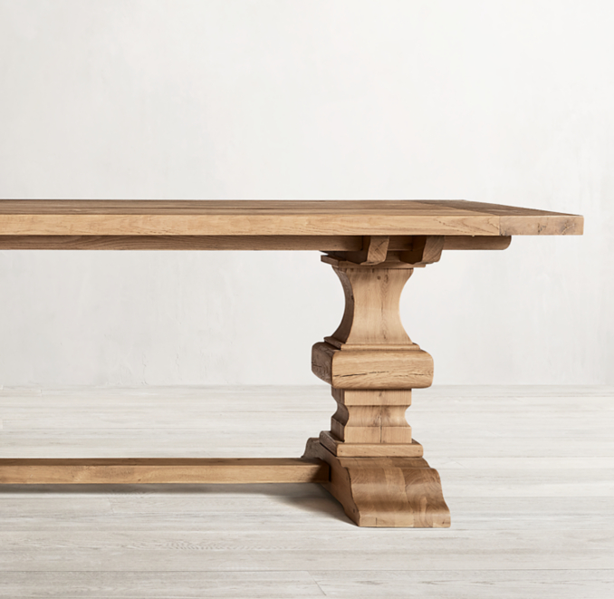 Reclaimed Oak Baluster Rectangular Extension Dining Table