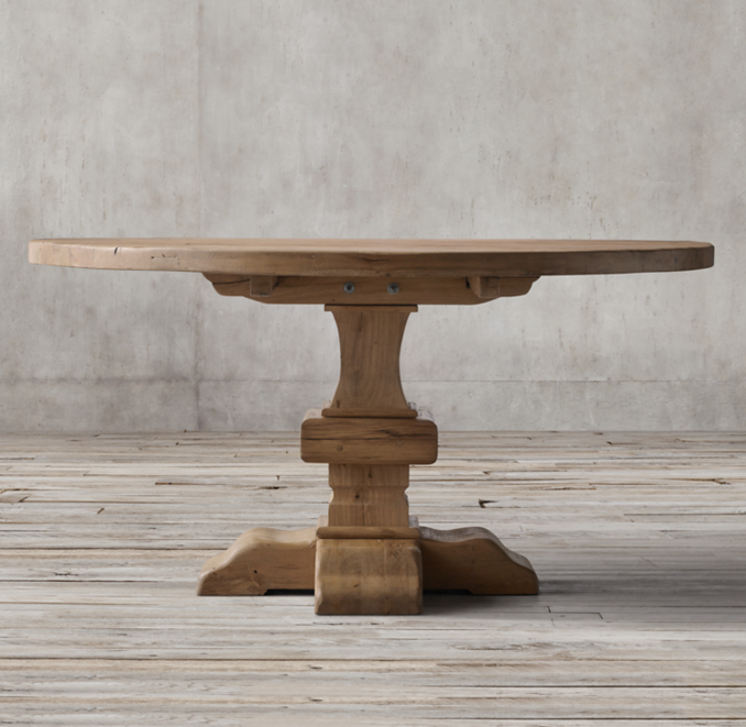 Reclaimed Russian Oak Baluster Round Dining Table