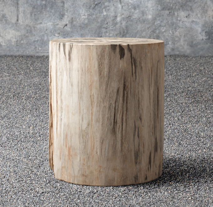 Petrified Wood Outdoor Round Side Table