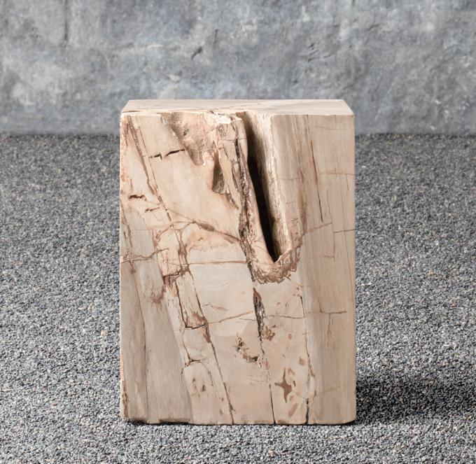 Petrified Wood Outdoor Square Side Table