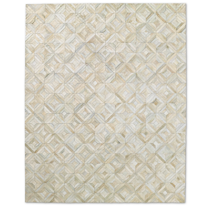 Diamond Cowhide Rug - Ivory | RH