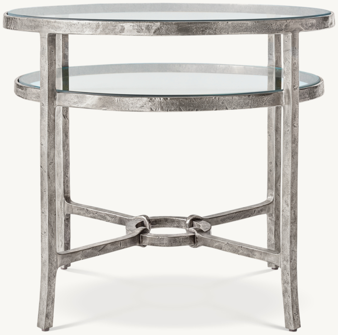 Josephine Glass Round Bedside Table