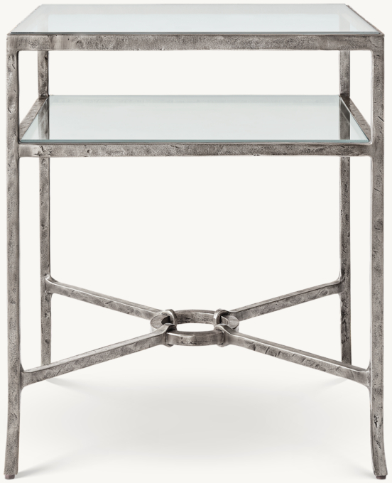 Josephine Glass Square Bedside Table