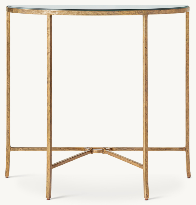 Josephine Glass Demilune Console Table