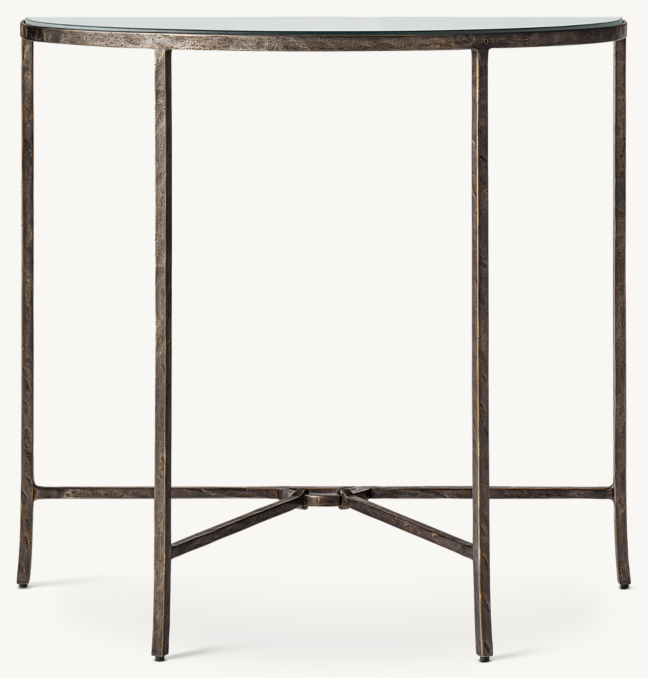 Josephine Glass Demilune Console Table