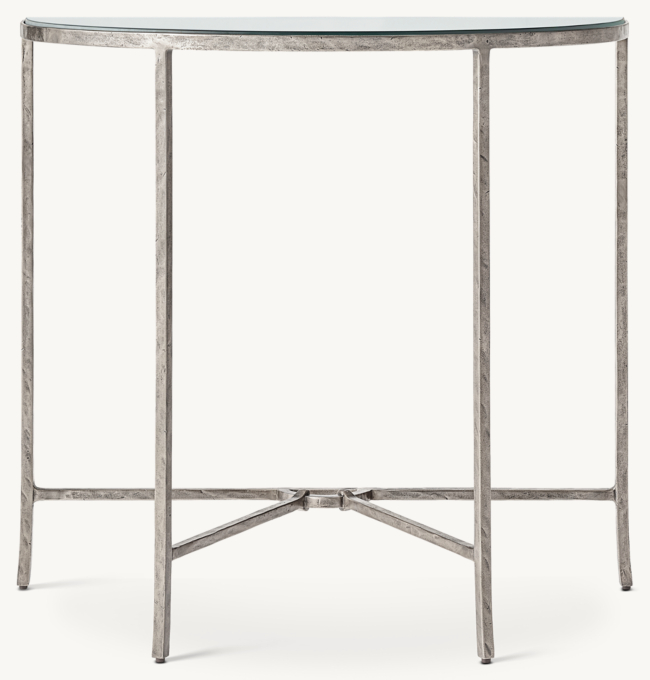 Josephine Glass Demilune Console Table