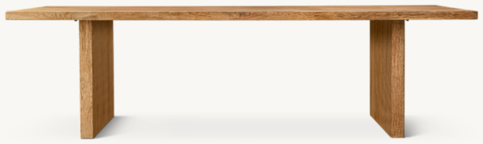 Reclaimed Oak Reeded Rectangular Dining Table