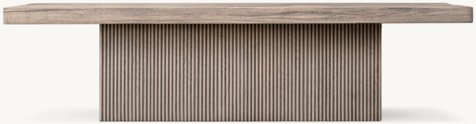 Reclaimed Oak Reeded Plinth Coffee Table