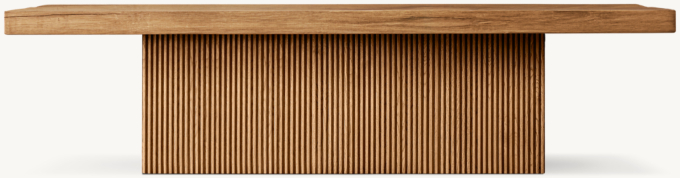 Reclaimed Oak Reeded Plinth Coffee Table