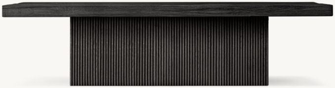 Reclaimed Oak Reeded Plinth Rectangular Coffee Table