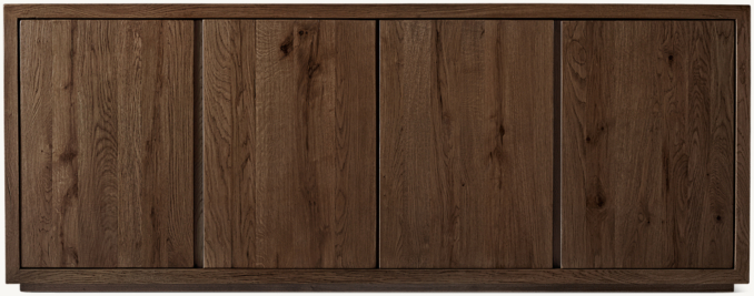 Front view of Reclaimed Oak Thin Frame 4-Door Sideboard 