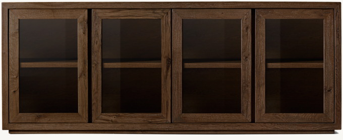 Reclaimed Oak Thin Frame Glass 4-door Sideboard