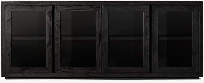 Reclaimed Oak Thin Frame Glass 4-door Sideboard