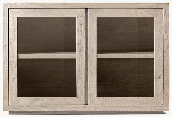 Reclaimed Oak Thin Frame Glass Double-door Sideboard