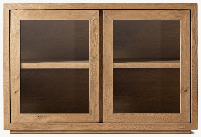 Reclaimed Oak Thin Frame Glass Double-door Sideboard