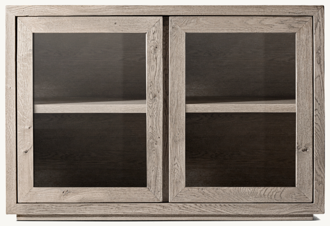 Reclaimed Oak Thin Frame Glass Double-door Sideboard