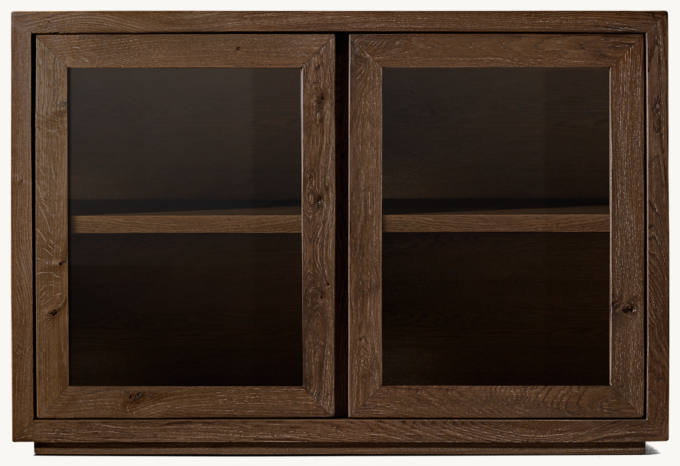 Reclaimed Oak Thin Frame Glass Double-door Sideboard