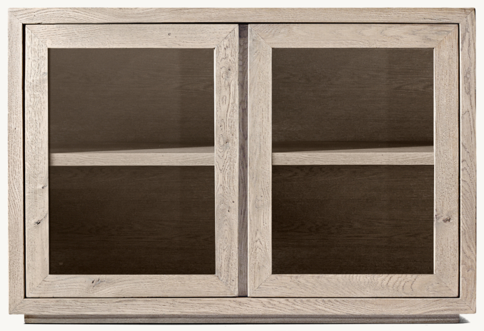 Front view of Reclaimed Oak Thin Frame Glass Double-Door Sideboard 