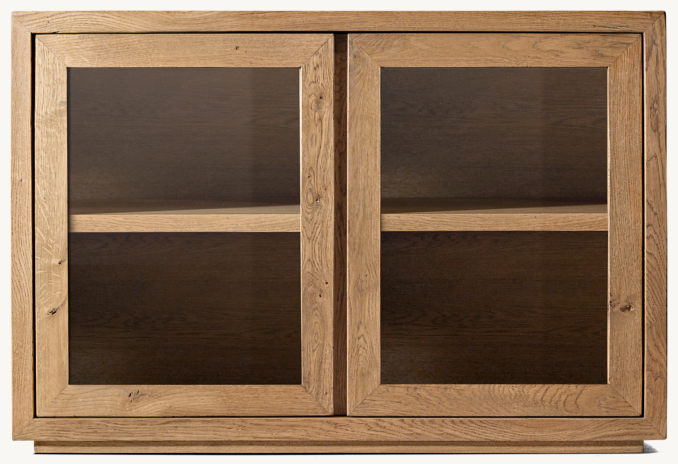 Front view of Reclaimed Oak Thin Frame Glass Double-Door Sideboard 
