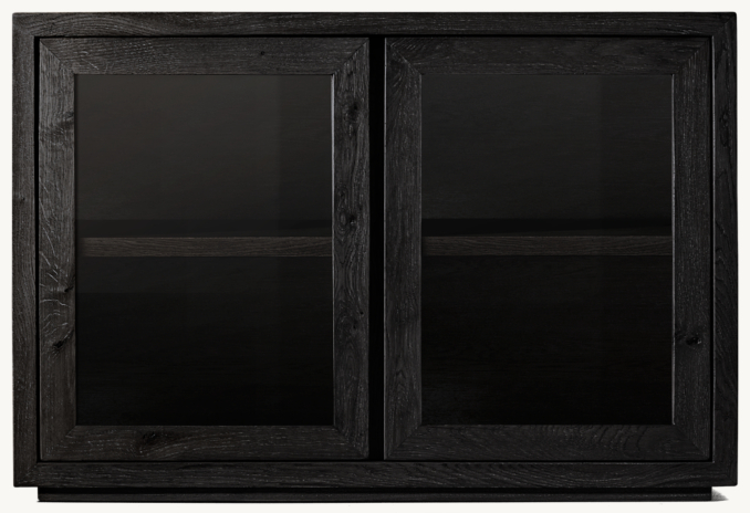 Front view of Reclaimed Oak Thin Frame Glass Double-Door Sideboard 