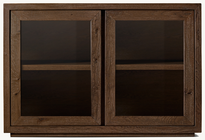 Front view of Reclaimed Oak Thin Frame Glass Double-Door Sideboard 
