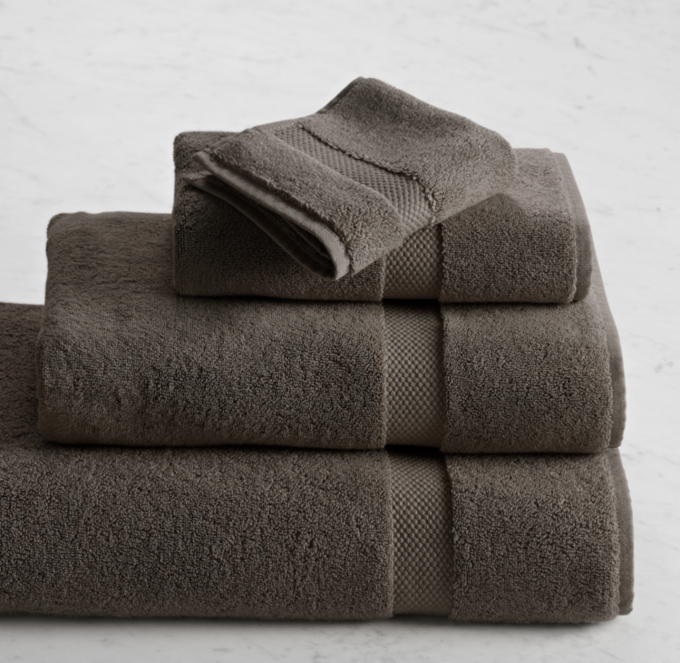 Restoration Hardware 802-GRAM TURKISH TOWEL Bath Sheet Gray