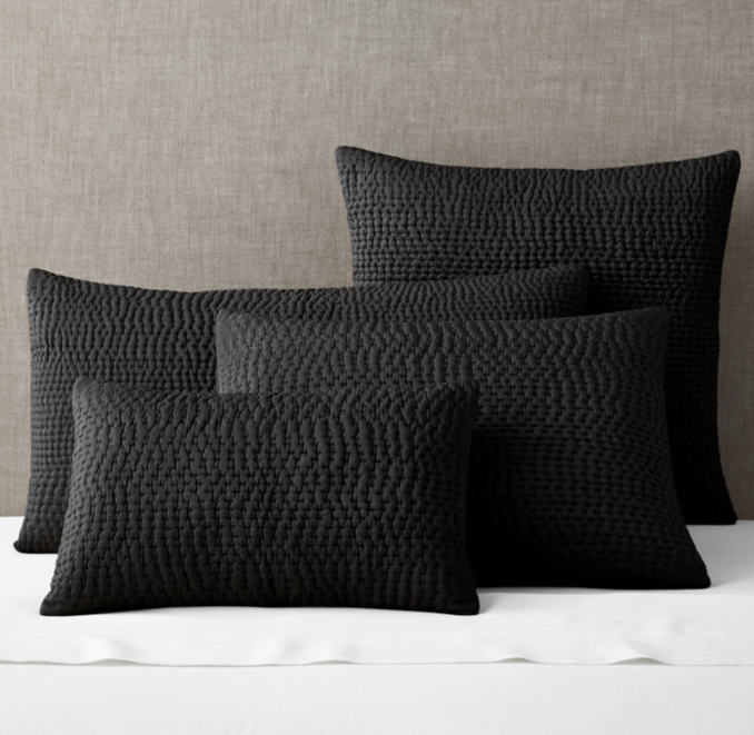 Front view of Silk Pick Stitch Sham  