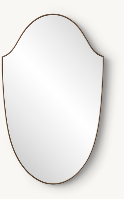 Italian Mid Century Shield Mirror 