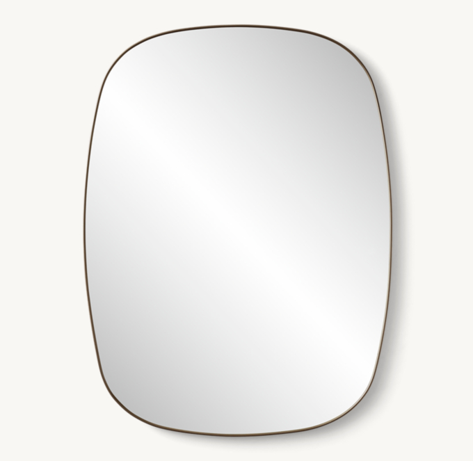 Italian Mid Century Metal Oblong Mirror
