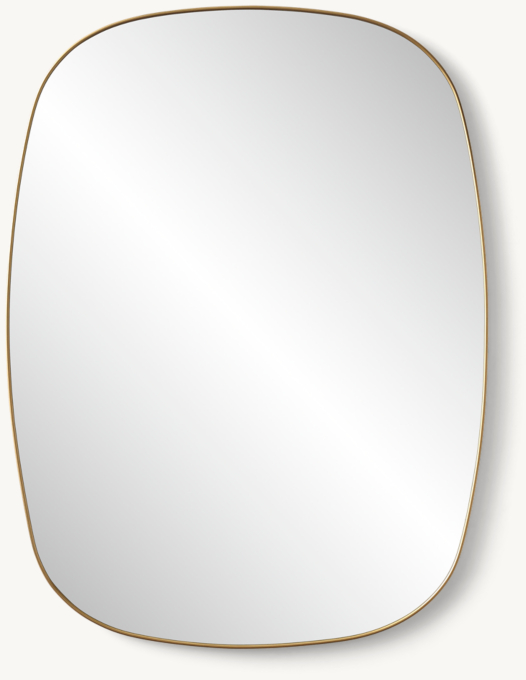 Italian Mid Century Metal Oblong Mirror
