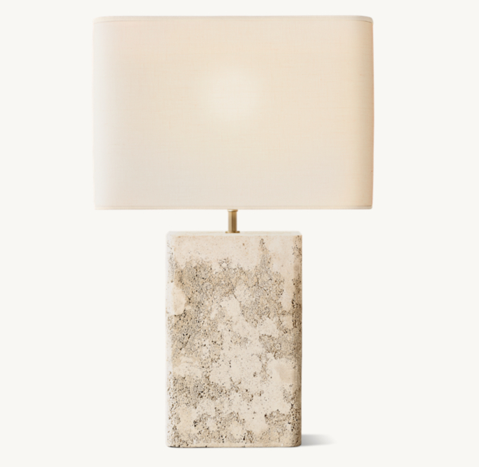 Tallado Classico Travertine Rectangular Table Lamp