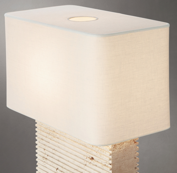 RH Tallado Classico Travertine Table Lamp - Thumbnail 5