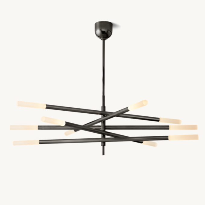 Rira&noa　0906 Rousseau 10-Light Mobile Etched Rod Chandelier | RH