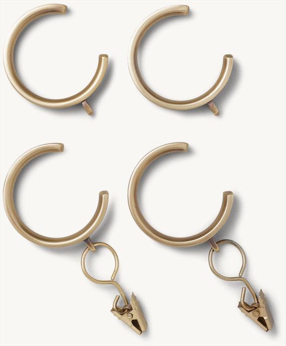 Easton Solid Brass Drapery C-Rings (Set of 7)