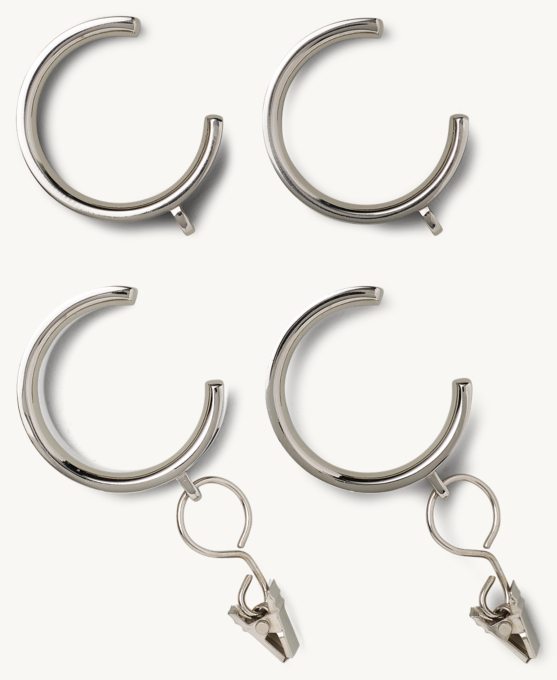 Easton Solid Brass Drapery C-Rings (Set of 7)