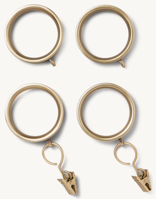 Easton Solid Brass Drapery Rings (Set of 7)