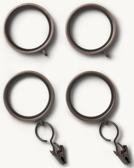 Easton Solid Brass Drapery Rings (Set of 7)