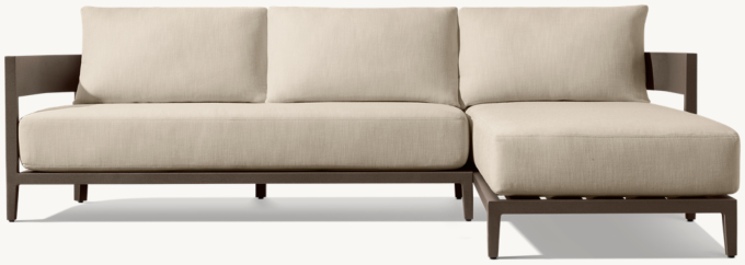 Balmain Aluminum Right-Arm Sofa Chaise Sectional