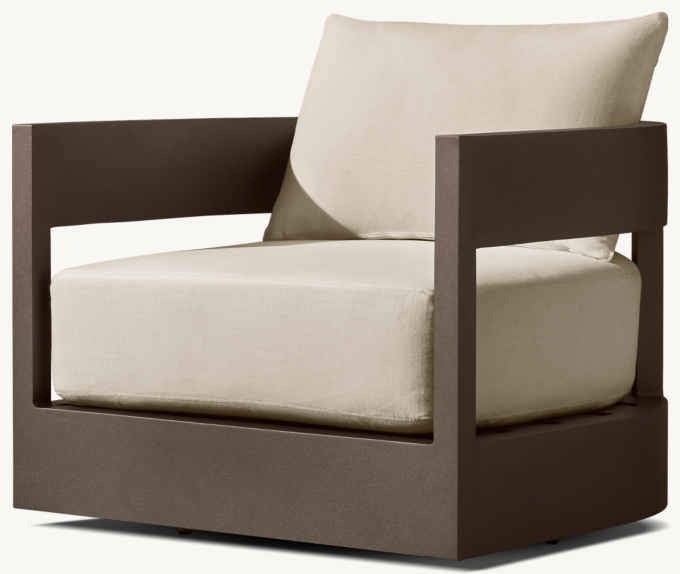 Balmain Aluminum Swivel Lounge Chair