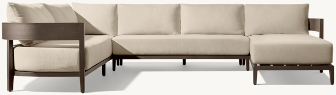 Balmain Aluminum U-Sofa Chaise Sectional