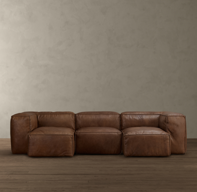 Fulham Leather UChaise Sectional