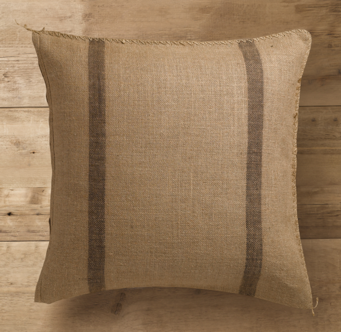 Stripe Burlap Pillow Cover