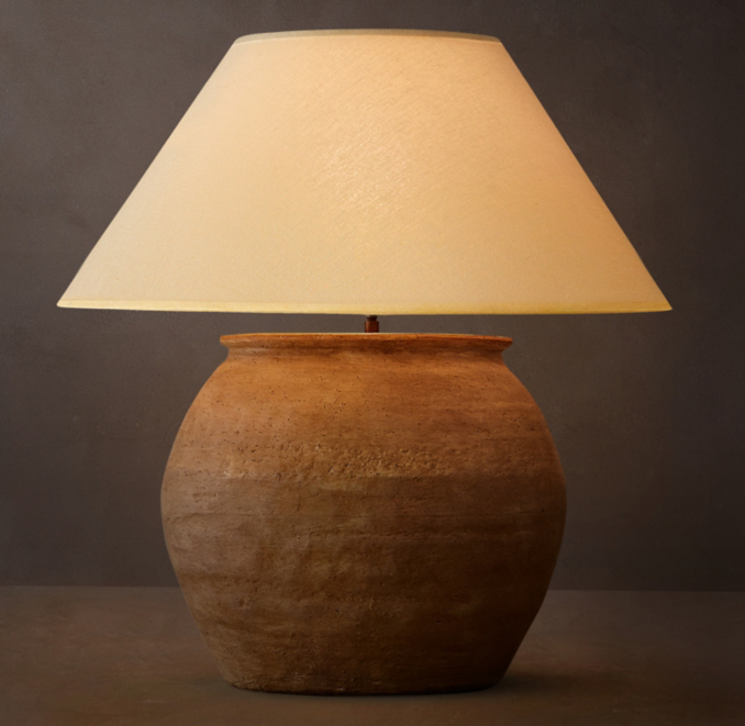 Shown in Mottled Beige with White Linen shade.