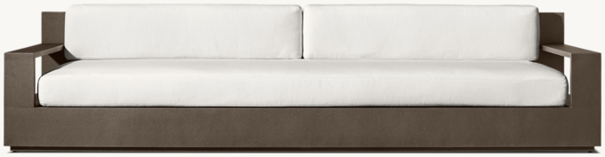 108" Classic sofa shown in Bronze. Cushions shown in White Perennials&#174; Performance Textured Linen Weave.