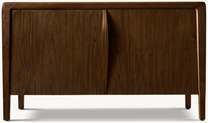 Front view of Gael Walnut Double-Door Media Console 