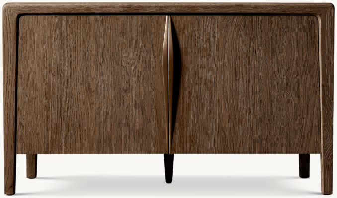 Front view of Gael Oak Double-Door Media Console 
