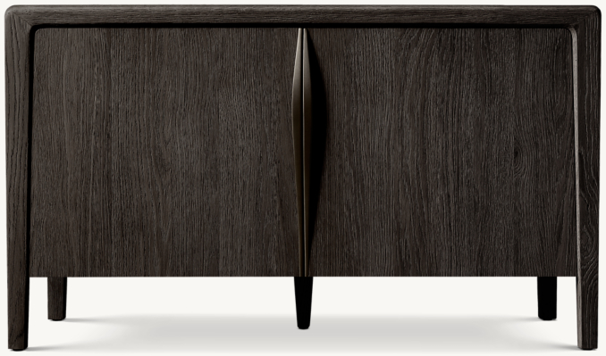 Front view of Gael Oak Double-Door Media Console 